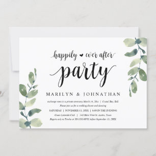 Grüne Eukalyptus, Hochzeitliches Elopement Party Einladung