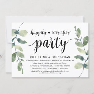 Grüne Eukalyptus, Hochzeitliches Elopement Party Einladung