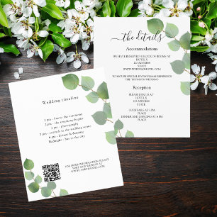 Grüne Eukalyptus Hochzeitsprogramm Details QR