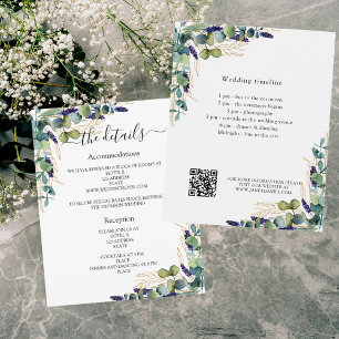 Grüne Eukalyptus Hochzeitsprogramm Details QR