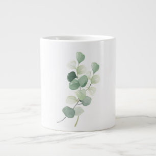 Grüne Eukalyptus-Pastell-Blätter Bettwäsche Jumbo-Tasse