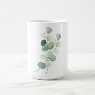 Grüne Eukalyptus-Pastell-Blätter Bettwäsche Kaffeetasse