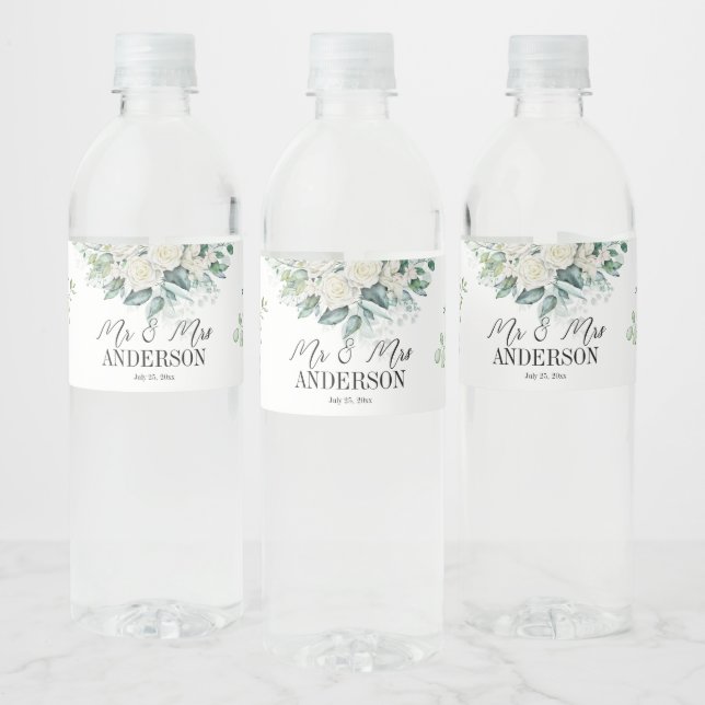 Grüne Eukalyptus Rosen Hochzeit Sparkling (Flaschen)