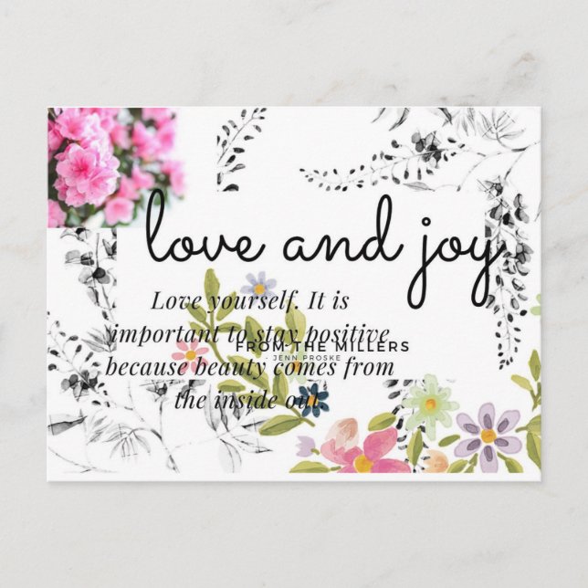 Grüne Eukalyptus, schwarzer Tinte, Hochzeitsfeier Postkarte (Vorderseite)