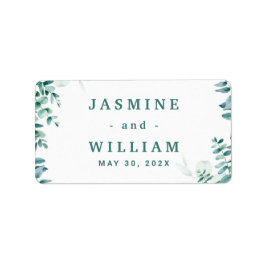 Grüne Eukalyptus Square RahmenWedding Adressaufkleber