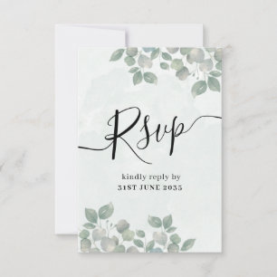Grüne Eukalyptus Wedding RSVP