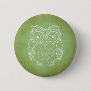 Grüne Eule Button