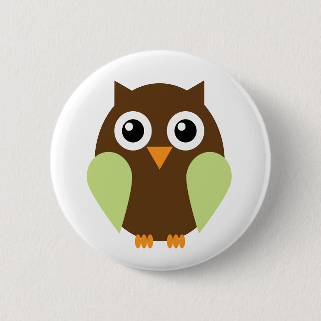 Grüne Eule Button (Vorderseite)