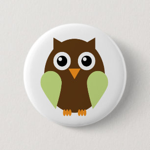 Grüne Eule Button
