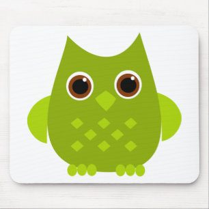 Grüne Eule Mousepad