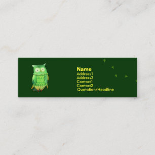 Grüne Eulen-Visitenkarte Mini Visitenkarte