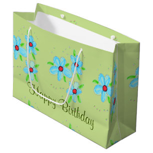 Grüne Extravagante Flower-Geschenktasche Große Geschenktüte