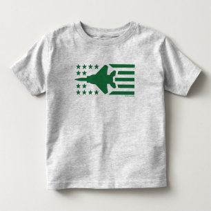 Grüne F-15-Jet-US Flagge Kleinkind T-shirt