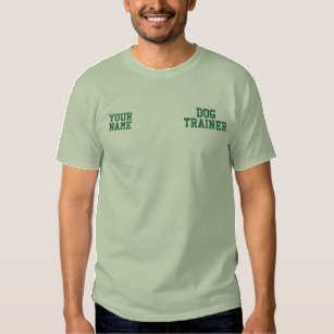 Grüne Faden-Hundetrainings-Geschäfts-Gewohnheit Besticktes T-Shirt