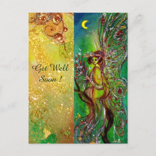 GRÜNE FAIRE UND GOLDFLORALE GLITZERN erholen sich  Postkarte (Vorderseite)