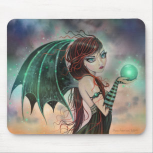 Grüne Fantasy-Vampir-Fee-Kunst Mousepad