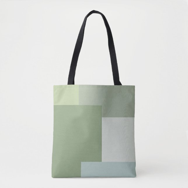 Grüne Farbblöcke für Minimalistische geometrische  Tasche (Vorderseite)