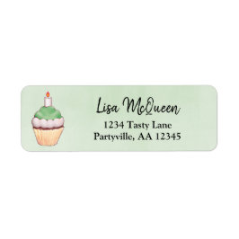 Grüne Farbe Cupcake Geburtstagsadresse
