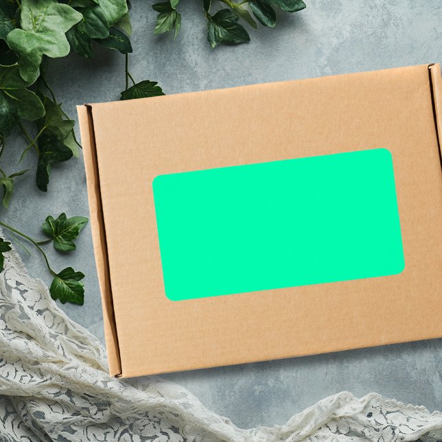 Grüne Farbe des Meeresbodens | Classic | elegant Adressaufkleber (Von Creator hochgeladen)