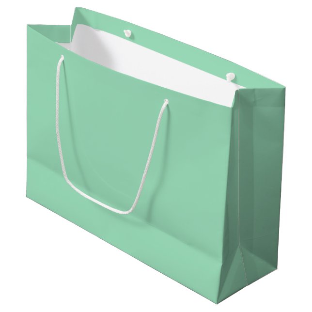 Grüne Farbe des Meeresbodens Große Geschenktüte (Vorderseite Schrägansicht)