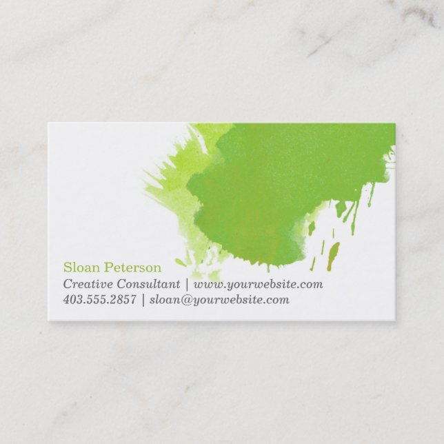 Grüne Farben-Fleck-Visitenkarte Visitenkarte (Vorderseite)