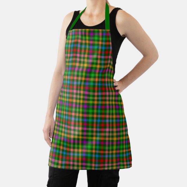 Grüne farbenfrohe Gingham-Karo-Muster  Schürze (InSitu)