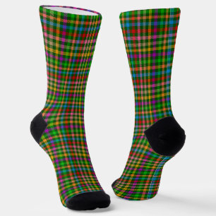 Grüne farbenfrohe Gingham-Karo-Muster Socken
