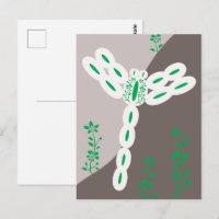 Grüne Farbspritzer fliegende florale Libelle