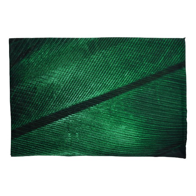 Grüne Feder, schöne Muster Textur. Kissenbezug (Vorderseite)