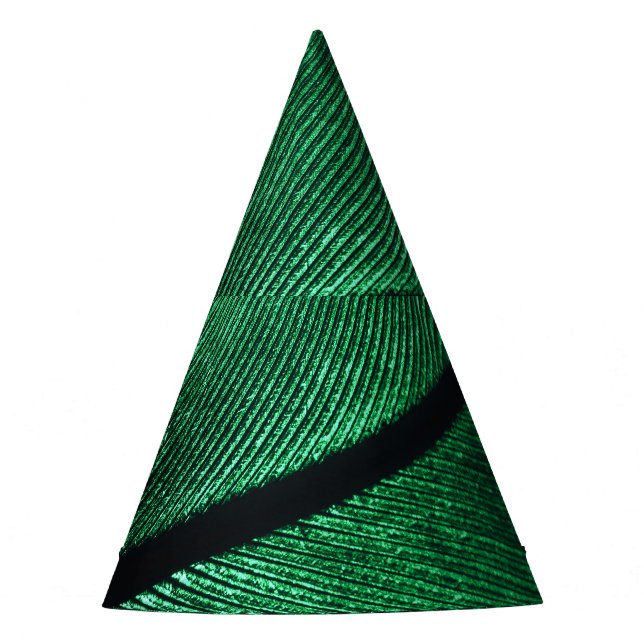 Grüne Feder, schöne Muster Textur. Partyhütchen (Vorderseite)