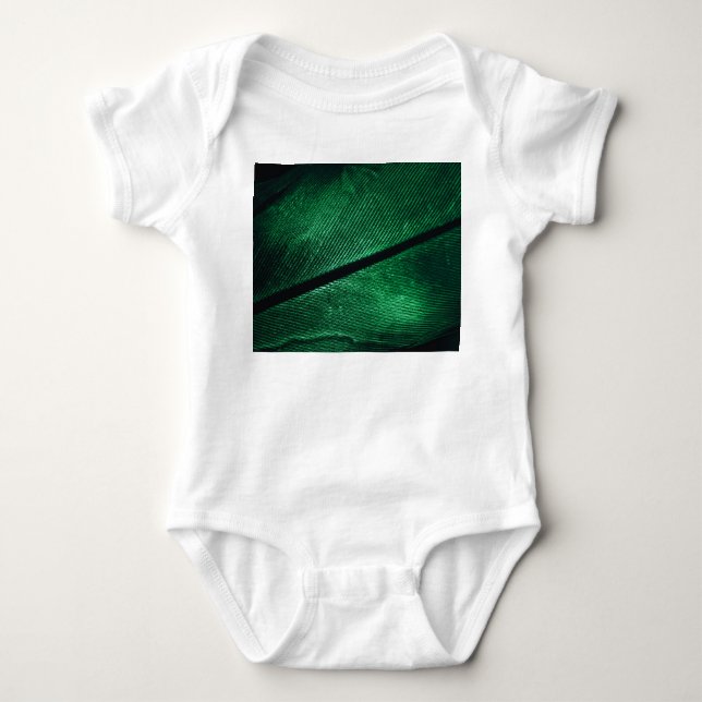 Grüne Feder, schöne Mustertextur. Baby Strampler (Vorderseite)