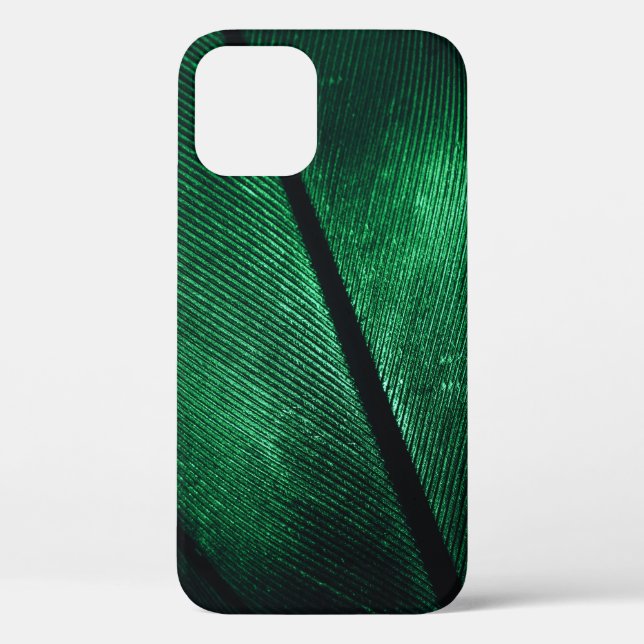 Grüne Feder, schöne Mustertextur. Case-Mate iPhone Hülle (Rückseite)