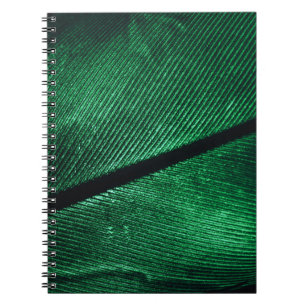 Grüne Feder, schöne Mustertextur. Notizblock