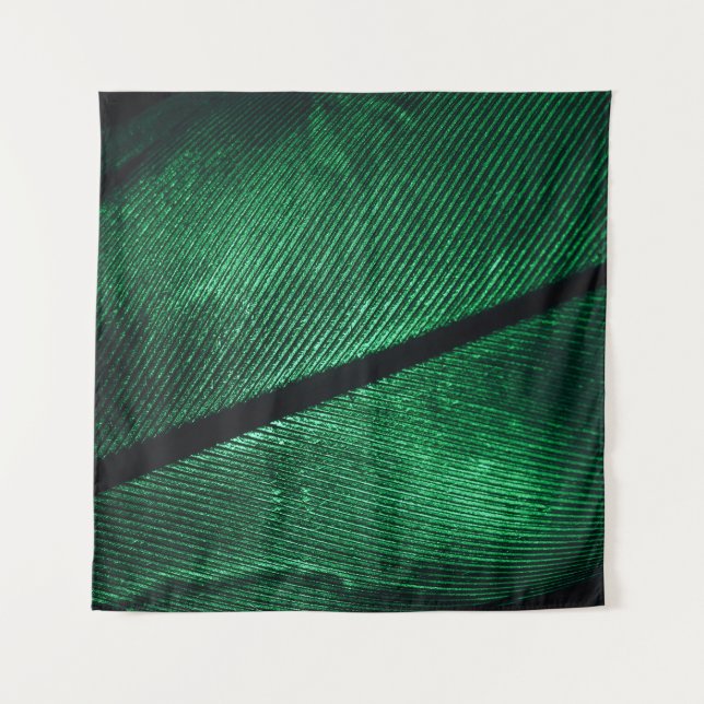 Grüne Feder, schöne Mustertextur. Wandteppich (Vorderseite)