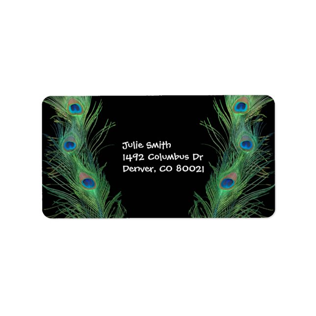 Grüne Federn mit Schwarz Adressaufkleber (Vorne)