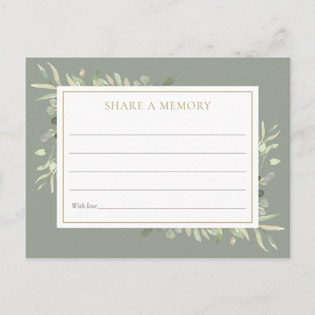 Grüne Feier des Lebens gemeinsam mit einer Memory  Postkarte (Vorderseite)