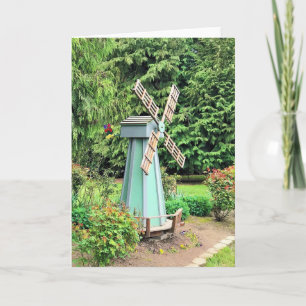 Grüne Fenstermühle Gartendekoration Karte