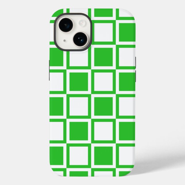 Grüne, fette Mod-Quadrate Case-Mate iPhone 14 Hülle (Rückseite)