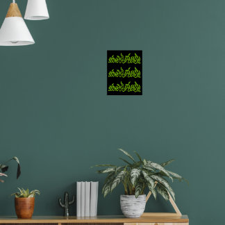 Grüne Feuerflammen lodern Umrisse Poster