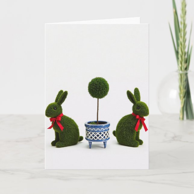 Grüne Figuren Topiary Kunstkarte Karte (Vorderseite)