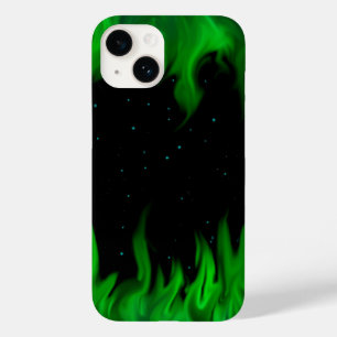 Grüne Flammen im Sternenhimmel Case-Mate iPhone Hülle