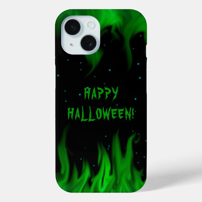 Grüne Flammen im Sternenhimmel Case-Mate iPhone Hülle (Rückseite)