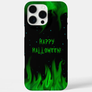 Grüne Flammen im Sternenhimmel iPhone 16 Pro Max Hülle