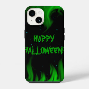 Grüne Flammen im Sternenlicht Himmel iPhone Hülle