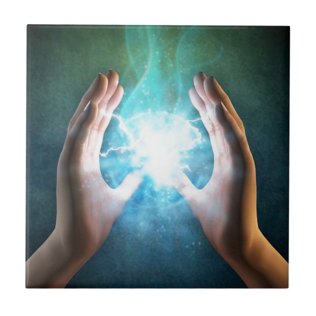 Grüne Flammenheber Fliese (Vorderseite)