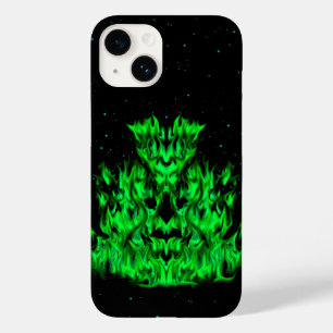 Grüne Flammenmonster am Sternenhimmel Case-Mate iPhone Hülle