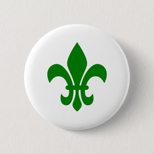 Grüne Fleur de Lis Button (Vorderseite)