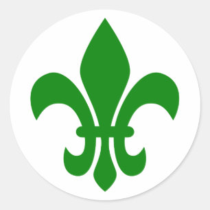 Grüne Fleur de Lis Runder Aufkleber