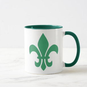 Grüne Fleur de Lis Tasse