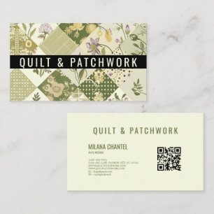 Grüne Flieder-Quilt-Patchwork-Handmade-Kleidung Visitenkarte